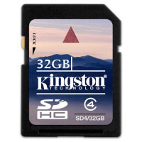 Kingston 32 GB SDHC Class 4 Card (SD4/32GBER)